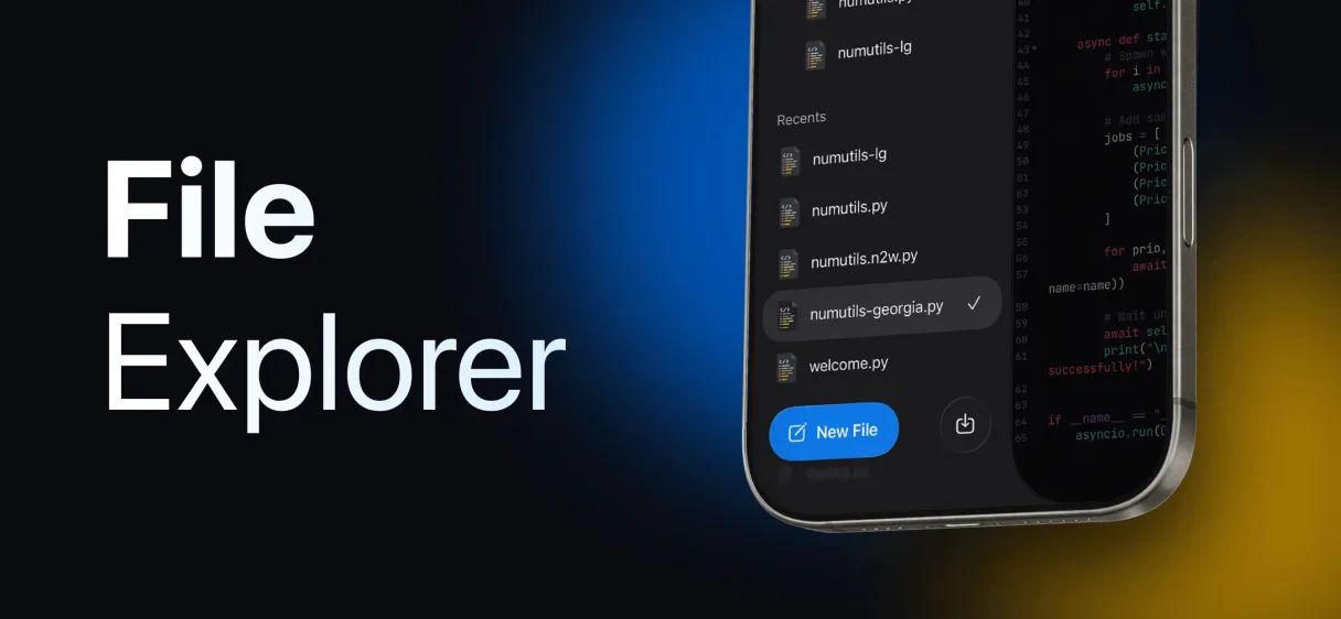 CodePad – Code Editor & IDE screenshot – file explorer